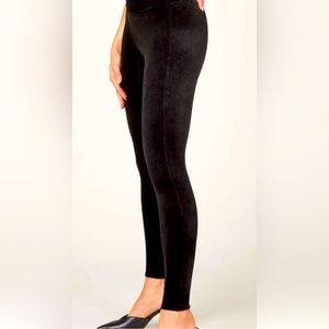 SOLD Spanx black velvet leggings size small.